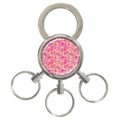 Umbrella Seamless Pattern Pink 3-ring Key Chains by Simbadda