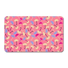 Umbrella Seamless Pattern Pink Magnet (rectangular) by Simbadda