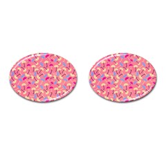 Umbrella Seamless Pattern Pink Cufflinks (oval) by Simbadda