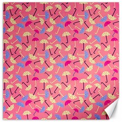 Umbrella Seamless Pattern Pink Canvas 16  X 16   by Simbadda