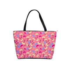 Umbrella Seamless Pattern Pink Shoulder Handbags by Simbadda