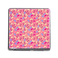 Umbrella Seamless Pattern Pink Memory Card Reader (square) by Simbadda