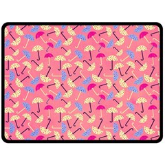 Umbrella Seamless Pattern Pink Fleece Blanket (large)  by Simbadda