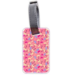 Umbrella Seamless Pattern Pink Luggage Tags (two Sides) by Simbadda