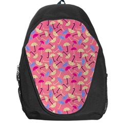 Umbrella Seamless Pattern Pink Backpack Bag by Simbadda