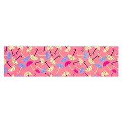 Umbrella Seamless Pattern Pink Satin Scarf (oblong) by Simbadda