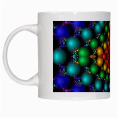 Mirror Fractal Balls On Black Background White Mugs by Simbadda