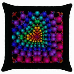 Mirror Fractal Balls On Black Background Throw Pillow Case (black) by Simbadda