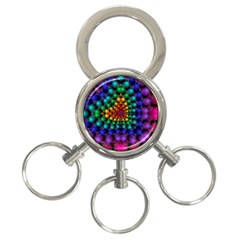 Mirror Fractal Balls On Black Background 3-ring Key Chains by Simbadda