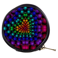 Mirror Fractal Balls On Black Background Mini Makeup Bags by Simbadda