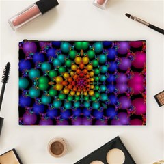 Mirror Fractal Balls On Black Background Cosmetic Bag (large)  by Simbadda