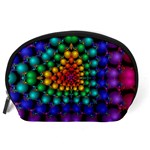 Mirror Fractal Balls On Black Background Accessory Pouches (Large)  Back