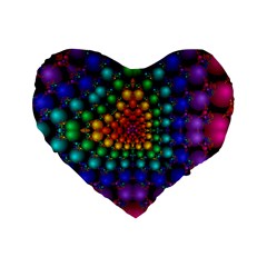 Mirror Fractal Balls On Black Background Standard 16  Premium Flano Heart Shape Cushions by Simbadda