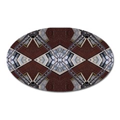 Ladder Against Wall Abstract Alternative Version Oval Magnet by Simbadda