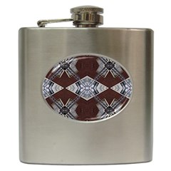 Ladder Against Wall Abstract Alternative Version Hip Flask (6 Oz) by Simbadda