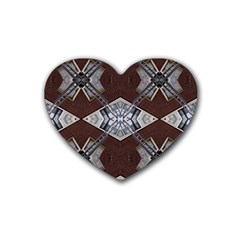 Ladder Against Wall Abstract Alternative Version Rubber Coaster (heart)  by Simbadda