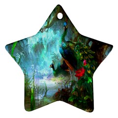 Beautiful Peacock Colorful Ornament (star) by Simbadda