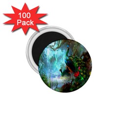 Beautiful Peacock Colorful 1 75  Magnets (100 Pack)  by Simbadda