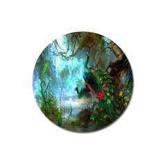 Beautiful Peacock Colorful Magnet 3  (round) by Simbadda