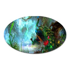 Beautiful Peacock Colorful Oval Magnet by Simbadda