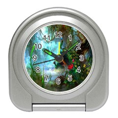 Beautiful Peacock Colorful Travel Alarm Clocks by Simbadda