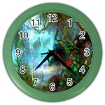 Beautiful Peacock Colorful Color Wall Clocks Front