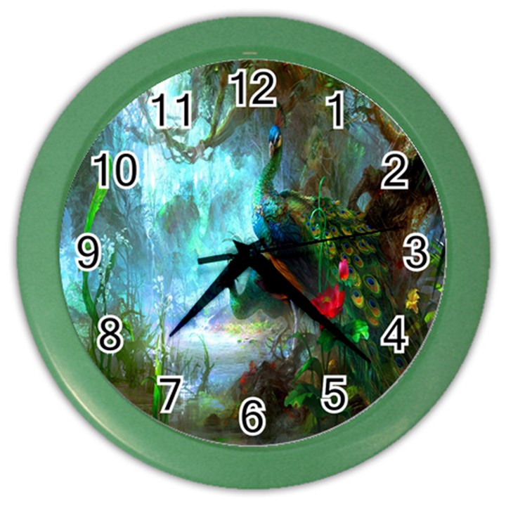 Beautiful Peacock Colorful Color Wall Clocks