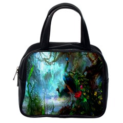 Beautiful Peacock Colorful Classic Handbags (one Side) by Simbadda