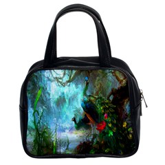 Beautiful Peacock Colorful Classic Handbags (2 Sides) by Simbadda