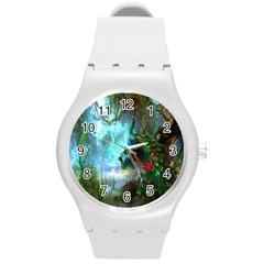 Beautiful Peacock Colorful Round Plastic Sport Watch (m) by Simbadda