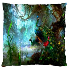 Beautiful Peacock Colorful Standard Flano Cushion Case (one Side) by Simbadda