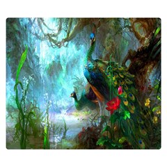 Beautiful Peacock Colorful Double Sided Flano Blanket (small)  by Simbadda