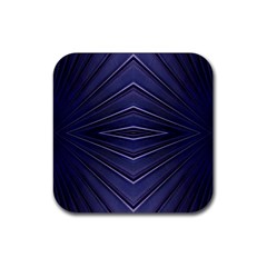 Blue Metal Abstract Alternative Version Rubber Coaster (Square) 