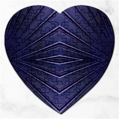 Blue Metal Abstract Alternative Version Jigsaw Puzzle (heart) by Simbadda