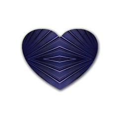 Blue Metal Abstract Alternative Version Rubber Coaster (Heart) 