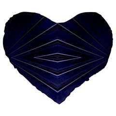 Blue Metal Abstract Alternative Version Large 19  Premium Heart Shape Cushions by Simbadda