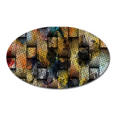 Fabric Weave Oval Magnet by Simbadda