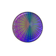 Blue Fractal That Looks Like A Starburst Hat Clip Ball Marker (4 Pack) by Simbadda