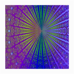 Blue Fractal That Looks Like A Starburst Medium Glasses Cloth (2-side) by Simbadda