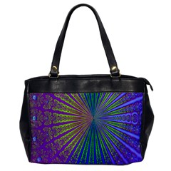 Blue Fractal That Looks Like A Starburst Office Handbags by Simbadda