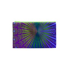 Blue Fractal That Looks Like A Starburst Cosmetic Bag (xs) by Simbadda