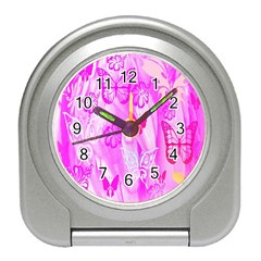 Butterfly Cut Out Pattern Colorful Colors Travel Alarm Clocks by Simbadda