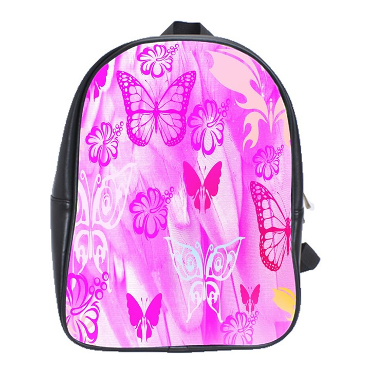 Butterfly Cut Out Pattern Colorful Colors School Bags(Large) 