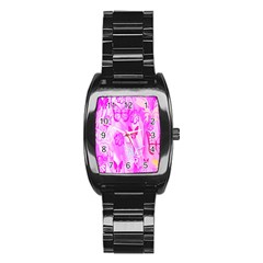 Butterfly Cut Out Pattern Colorful Colors Stainless Steel Barrel Watch by Simbadda