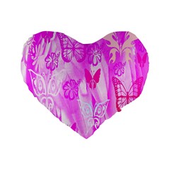 Butterfly Cut Out Pattern Colorful Colors Standard 16  Premium Flano Heart Shape Cushions by Simbadda