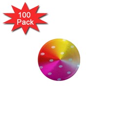 Polka Dots Pattern Colorful Colors 1  Mini Magnets (100 Pack)  by Simbadda