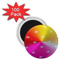 Polka Dots Pattern Colorful Colors 1 75  Magnets (100 Pack)  by Simbadda