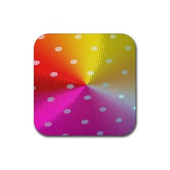 Polka Dots Pattern Colorful Colors Rubber Coaster (square)  by Simbadda