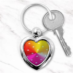 Polka Dots Pattern Colorful Colors Key Chains (heart)  by Simbadda