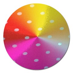 Polka Dots Pattern Colorful Colors Magnet 5  (round) by Simbadda